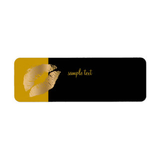 Golden Kiss+ Black Guld Returadress Etikett