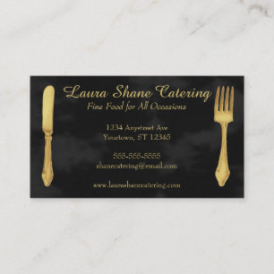 Golden Knife and Fork Catering Restaurang Visitkort