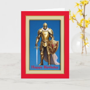Golden Knight, 5-tums x 7-tums veckors födelsedags Kort