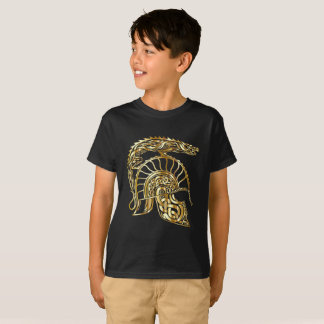 Golden knight armor hjälmet forge i guld struktur t shirt