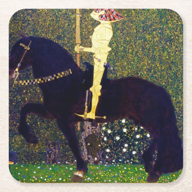 Golden Knight, Gustav Klimt Underlägg Papper Kvadrat (Framsidan)