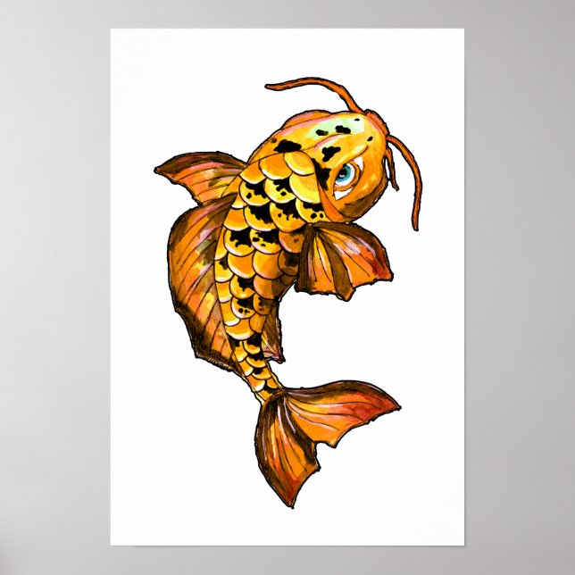 Golden Koi Carp Poster (Framsidan)