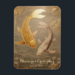 Golden Koi Fish Bröllop Magnet Japanska Stil<br><div class="desc">Insamling av Hystrix Little Thoughts® Celebrate kärlek och harmoni med denna magnet i elegant bröllop med två guldkoi-fiskar som simmar i en serene japaninspirerad miljö. Den raffinerade paletten med varma golder och mjuka neutralter, i kombination med traditionell symbolik, gör denna design perfekt för att hedra minnet av en speciell union....</div>