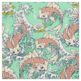 Golden Koi Fish Tyg