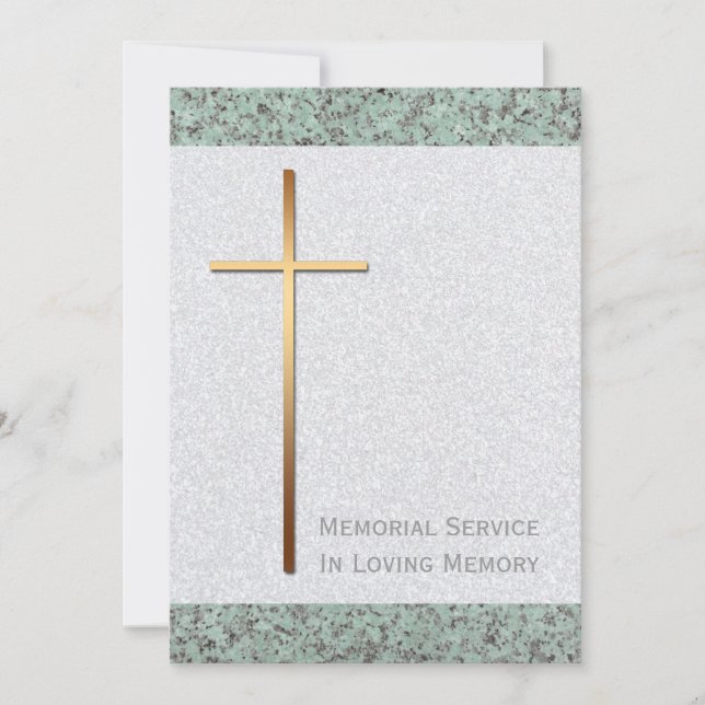 Golden Kor Stone 2 Begravningsmeddelande Inbjudningar (Framsida)