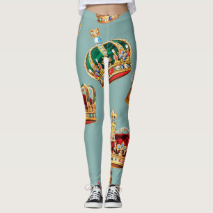Golden Krona Baroque Mode Struktur Leggings