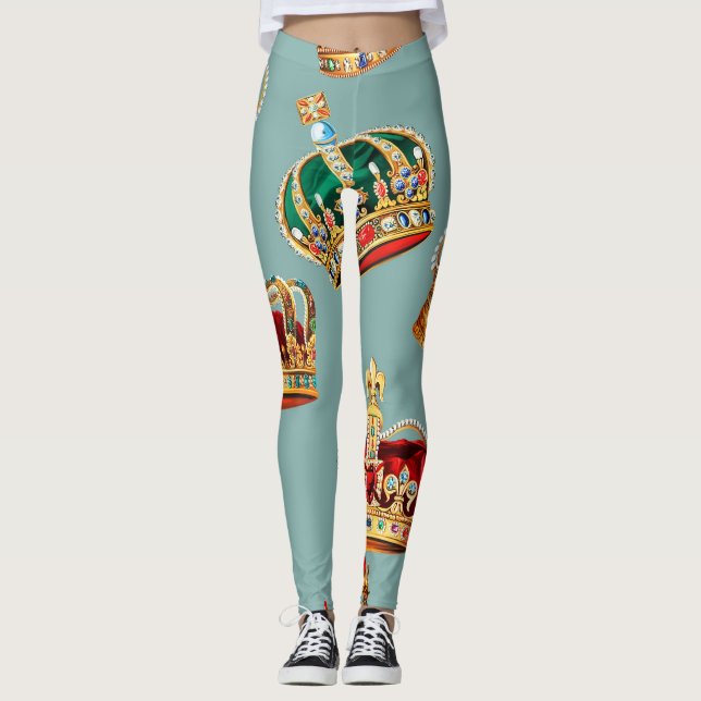 Golden Krona Baroque Mode Struktur Leggings (Framsida)