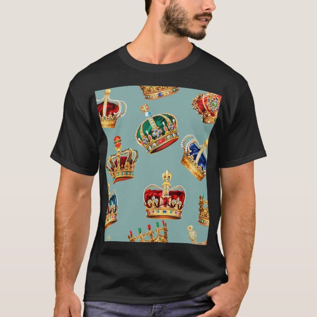 Golden Krona Baroque Mode Struktur T Shirt (Framsida)