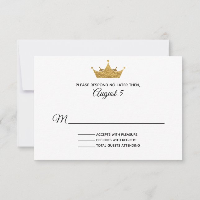 Golden Krona Bröllop OSA Card (Framsida)