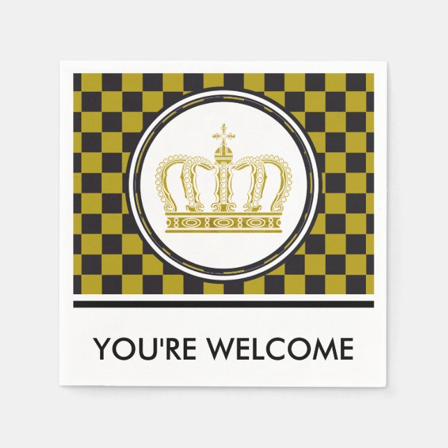 Golden Krona + din bakgrund och dina idéer Pappersservett (Framsidan)