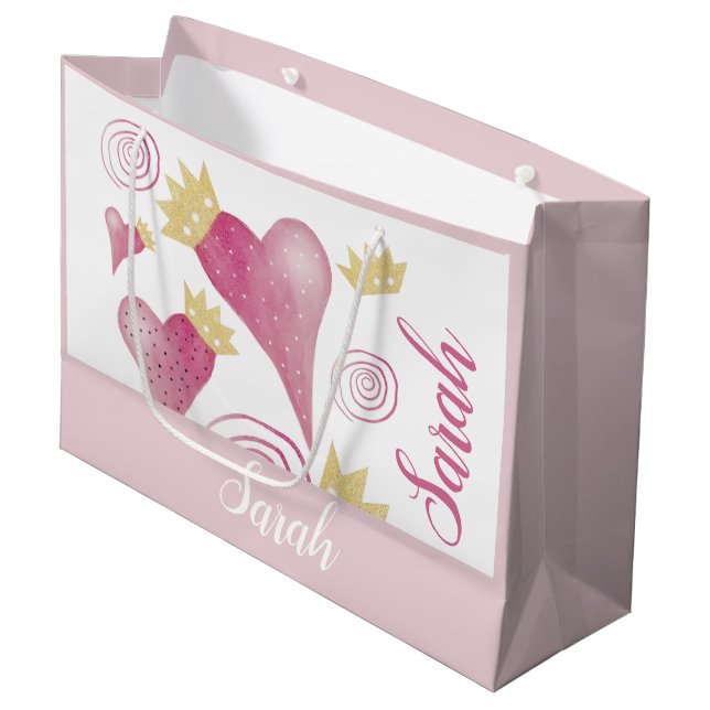 Golden Krona Heart  Watercolor Monogramme (Framsidan Vinklad)