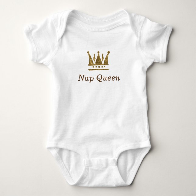 Golden krona, Nap Queen Baby Jersey Bodydräkt T Shirt (Framsida)