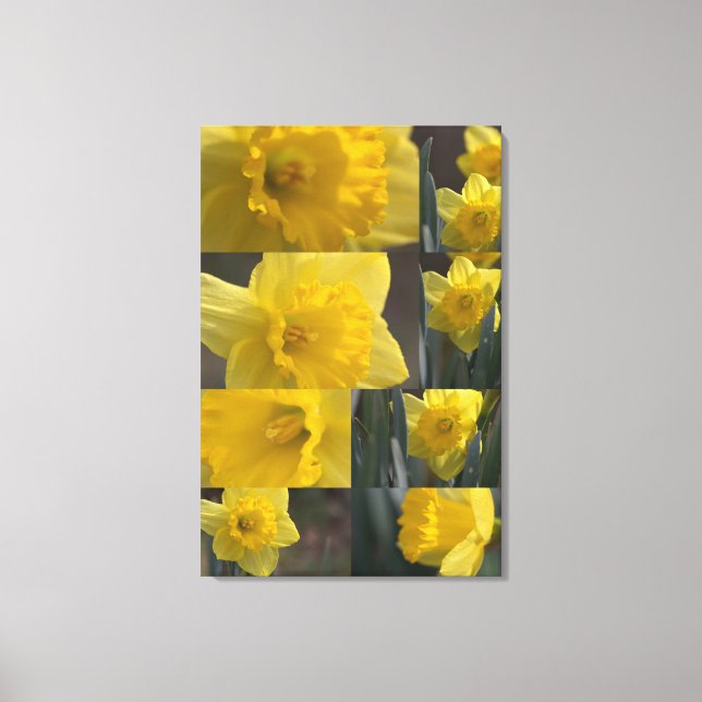 Golden Krona Narcissus (Daffodil) Photo Collage Canvastryck (Framsida)