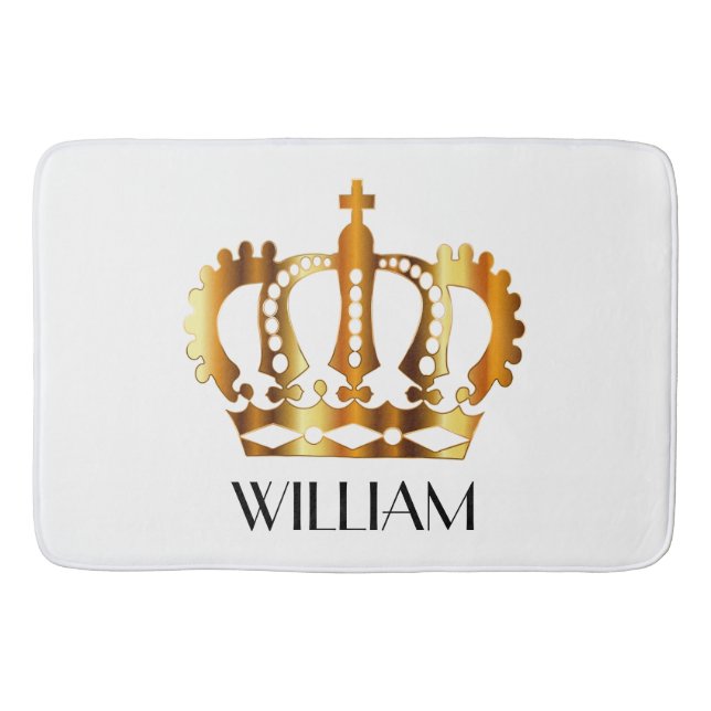 Golden Krona Personlig Namn Badrumsmatta (Framsidan)