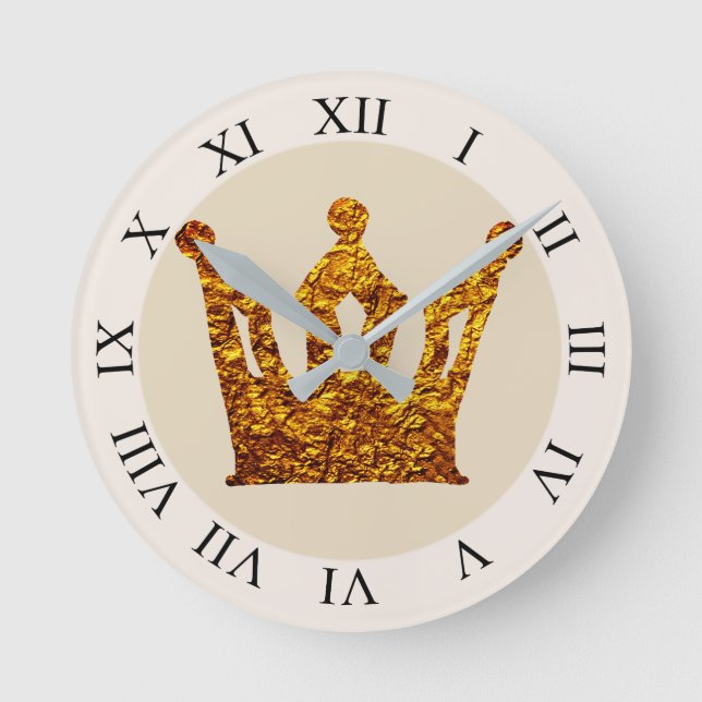Golden Krona Wall Clock Rund Klocka (Framsida)
