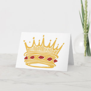 Golden Kung Krona Queen's Jeweled Royal Royalty Kort