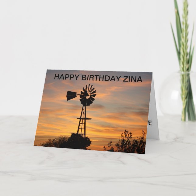 Golden Kvarn Silhouette Birthday Card Kort (Framsida)