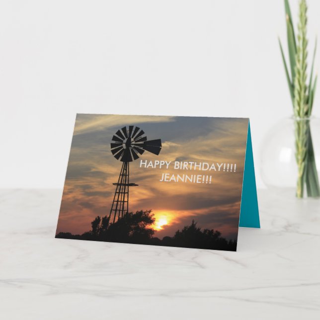 Golden Kvarn Sunset Birthday Card Kort (Framsida)