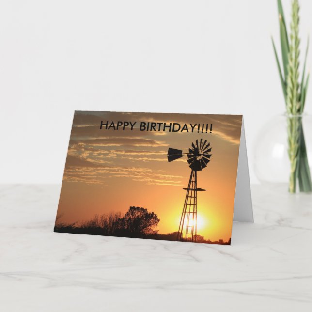 Golden Kvarn Sunset BIRTHDAY CARD Kort (Framsida)