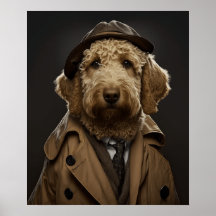 Golden Labradoodle som Sherlock Holmes