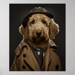 Golden Labradoodle som Sherlock Holmes Poster