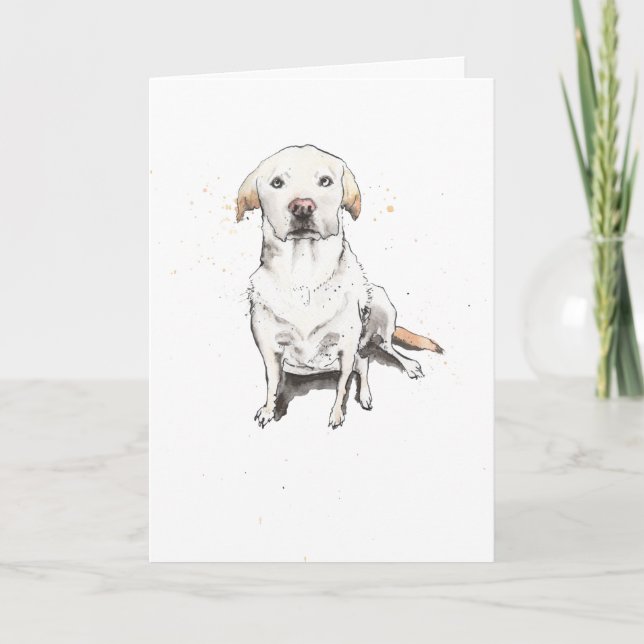 Golden Labrador hämtar rolig hund födelsedag Kort (Framsida)
