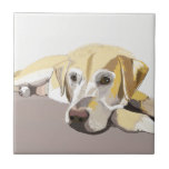 Golden Labrador Kakelplatta<br><div class="desc">Den här keramiska plattan är baserad på en underbar Golden Retriever, som ägs av vissa vänner. Golden Retrivers har vackra personliga egenskaper och temperament skapar dem underbara sällskap. Den här plattan skulle ge en underbar gåva eller en perfekt underlägg för ett kaffe bord.</div>