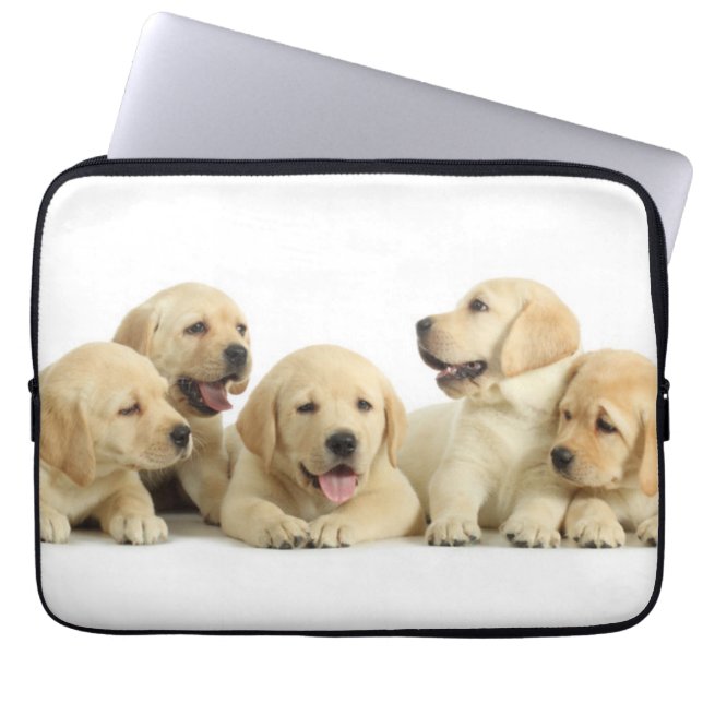 Golden Labrador Puppy Pile Laptop Fodral (Framsidan)
