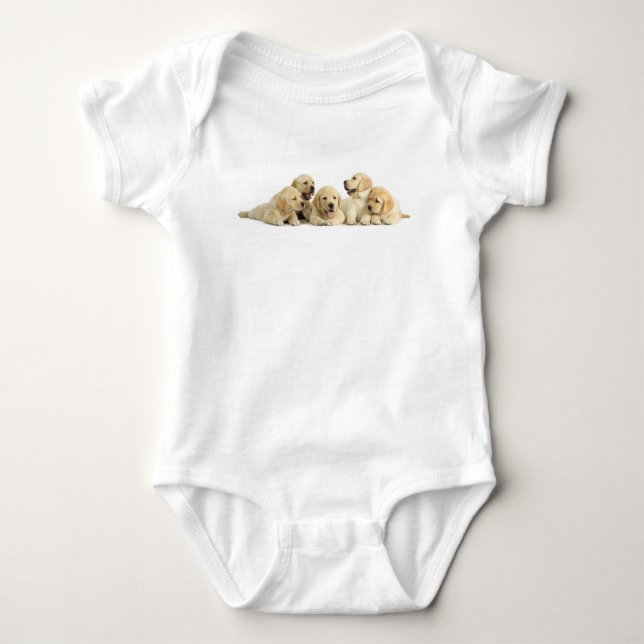 Golden Labrador Puppy Pile T Shirt (Framsida)