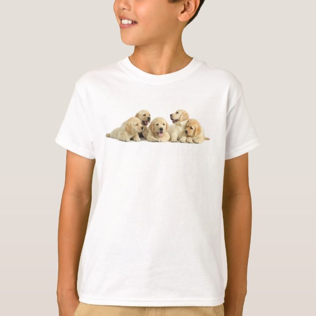 Golden Labrador Puppy Pile T Shirt (Framsida)