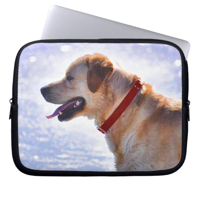 Golden Labrador Retriever Hund-älskare Gift Laptop Sleeve (Framsidan)