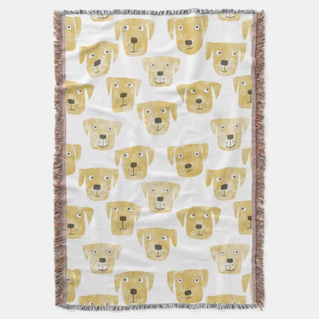 Golden Labrador Retriever Hund Filt (Framsidan Vertikal)