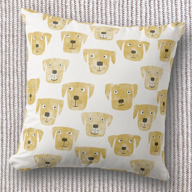 Golden Labrador Retriever Hund Kudde (Golden Labrador Retriever dog pattern throw pillow)