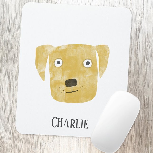 Golden Labrador Retriever Hund Musmatta (Golden Labrador Retriever Dog personalized name art mousemat)