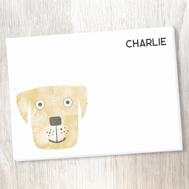 Golden Labrador Retriever Hund Personlig Post-it Block (Golden Labrador Retriever Dog personalized name post it notes)