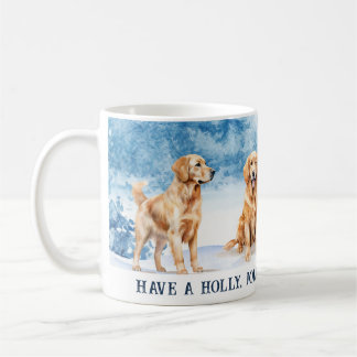 Golden Labrador Retrievers in Snow Christmas Mug Kaffemugg