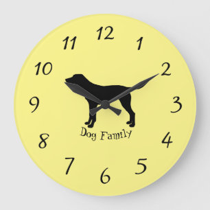 Golden labrador Silhouette Large Clock Stor Klocka
