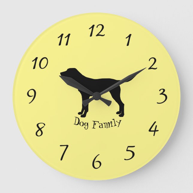 Golden labrador Silhouette Large Clock Stor Klocka (Framsida)