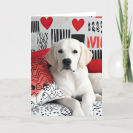 Golden Labrador Valentine Card Tack Kort