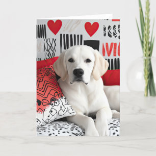 Golden Labrador Valentine Card Tack Kort