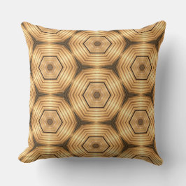 Golden Lagrar av dekorativ hexagonal design Kudde