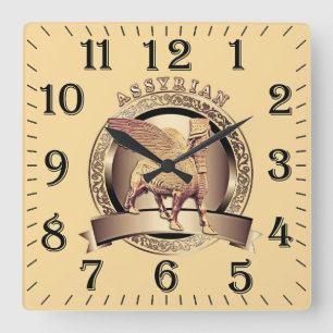 Golden Lamassu Acrylic Wall Clock Fyrkantig Klocka