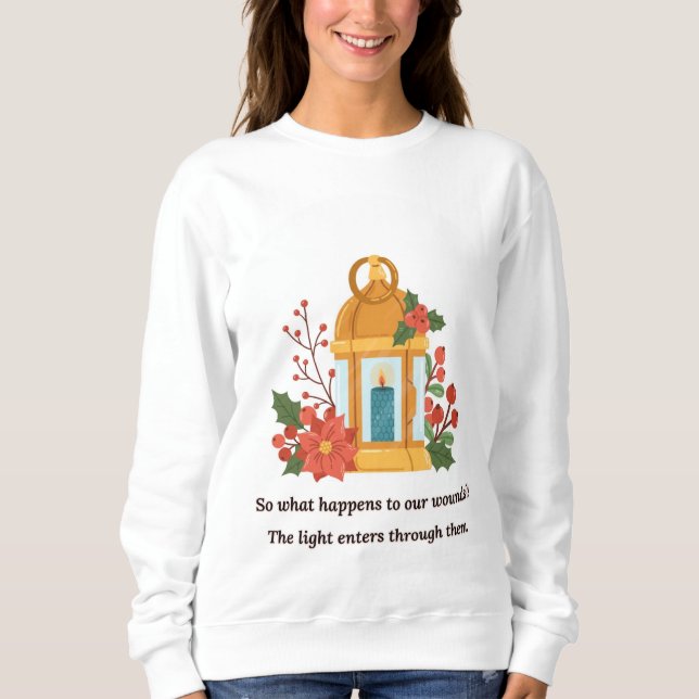 Golden Lantern | Healing Light & Spiritual Hope T Shirt (Framsida)