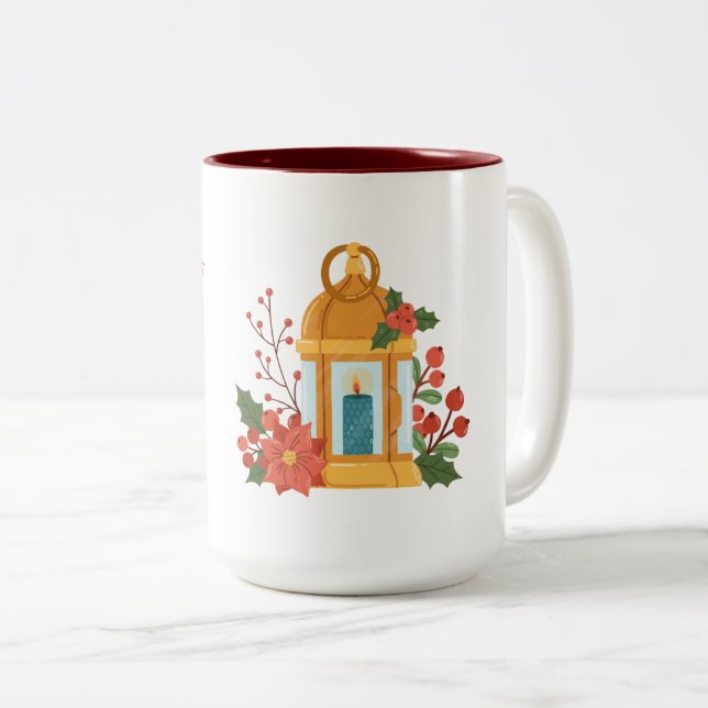 Golden Lantern Mug | Inspirational Quote Mug Två-Tonad Mugg (Framsida höger)