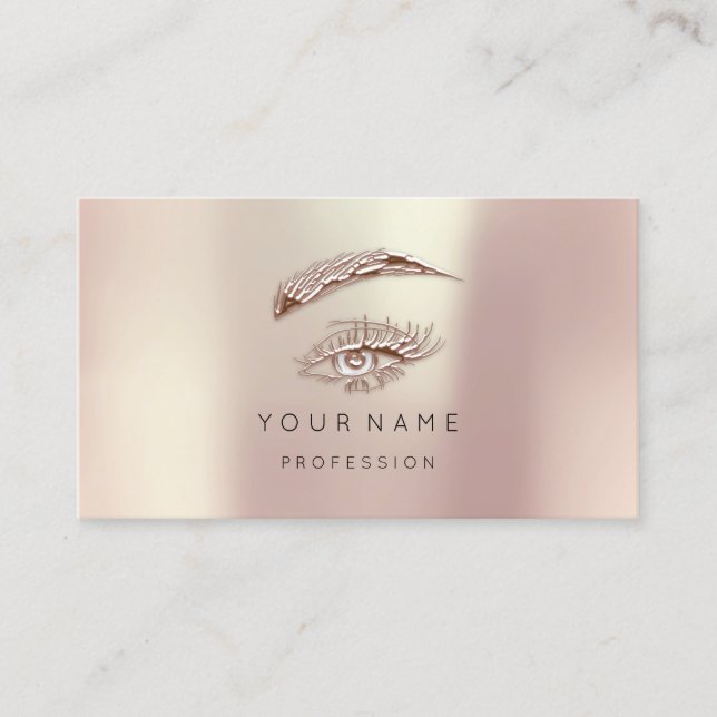Golden Lash Brows Makeup Logotyp Ro  Visitkort (Framsida)