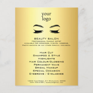 Golden Lashes & Brow Beauty Salon Flygblad