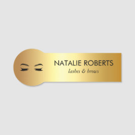 Golden Lashes & Brow Beauty Salon Namnbricka