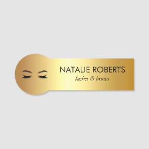 Golden Lashes & Brow Beauty Salon Namnbricka