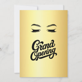 Golden Lashes & Brows Beauty Salon Grand Opening Inbjudningar