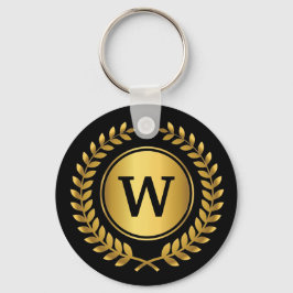 Golden Laurel Wandeand Monogrammed Nyckelring